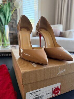 Christian Louboutin Iriza 100mm Nude Patent Pumps